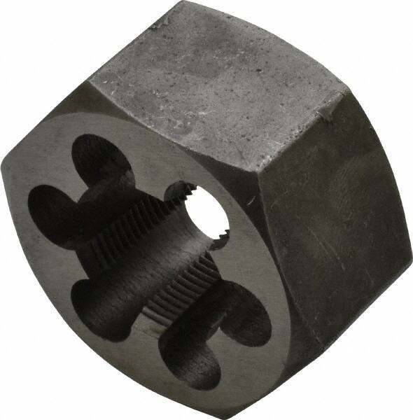 Interstate - M24x1.25 Metric Special Thread, 1-13/16" Hex, Right Hand Thread, Hex Rethreading Die - Carbon Steel, 1" Thick - Exact Industrial Supply