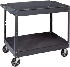 Edsal - 1,000 Lb Capacity, 18" Wide x 30" Long x 36" High Standard Utility Cart - 2 Shelf, Steel, 2 Rigid/2 Swivel Casters - Makers Industrial Supply