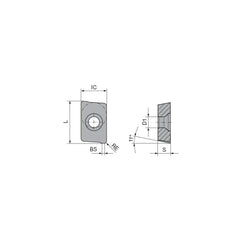 Milling Insert:  APKT 1003PDSR-31 CTCK215,  CTCK215,  Solid Carbide N/A Finish,