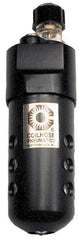 Coilhose Pneumatics - 1/4 NPT Port, 250 Max psi, Compact Lubricator - Metal Bowl, Cast Aluminum Body, 23 CFM, 250°F Max, 2" Wide x 6-1/2" High - Makers Industrial Supply