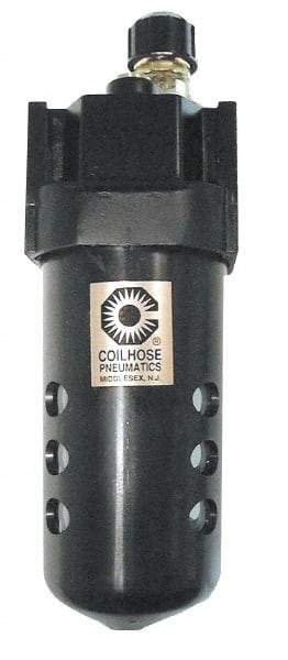 Coilhose Pneumatics - 1/2 NPT Port, 250 Max psi, Standard Lubricator - Metal Bowl with Sight Glass, Cast Aluminum Body, 160 CFM, 250°F Max, 2-3/4" Wide x 8" High - Makers Industrial Supply