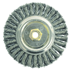 6" Filler Pass Brush - .023 Steel Wire; 5/8-11 Dbl-Hex Nut - Dually Weld Cleaning Brush - Makers Industrial Supply