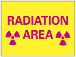 NMC - "Radiation Area", 7" Long x 10" Wide, Rigid Plastic Safety Sign - Rectangle, 0.05" Thick, Use for Accident Prevention - Makers Industrial Supply