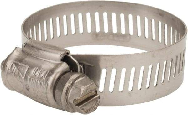 IDEAL TRIDON - SAE Size 8, 7/16 to 1" Diam, Stainless Steel Worm Drive Clamp - 9/16" Wide, Material Grade 301, Series 63-4 - Makers Industrial Supply