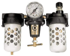 Coilhose Pneumatics - 1/4" NPT Port Heavy Duty 3 Piece Filter-Regulator-Lubricator FRL Unit - Polycarbonate Bowl, 125 Max psi, 6.875" High - Makers Industrial Supply