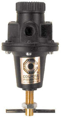 Coilhose Pneumatics - 1 NPT Port, 160 CFM, Cast Aluminum Tamper Proof Heavy-Duty T-Handle Regulator - 0 to 60 psi Range, 250 Max psi Supply Pressure, 1/4" Gauge Port Thread, 5" Wide x 8-1/2" High - Makers Industrial Supply