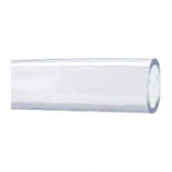 Made in USA - 1-1/2" ID x 1-7/8" OD, 3/16" Wall Thickness, Cut to Length (50' Standard Length) PVC Tube - Clear, 26 Max psi, 68 Shore A Hardness - Makers Industrial Supply