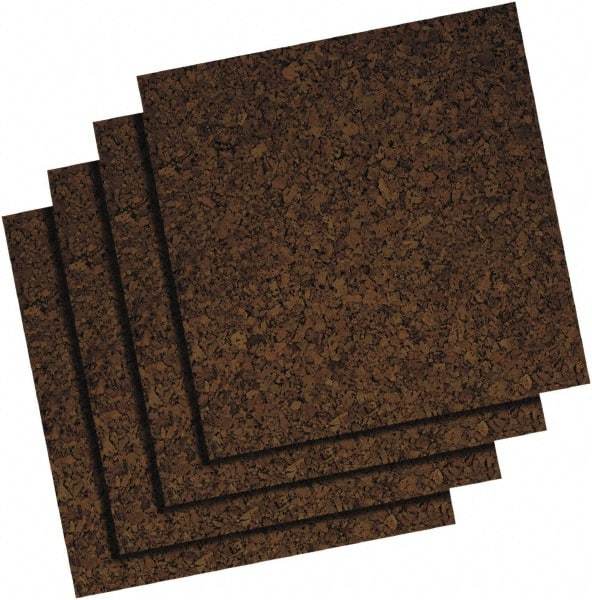 Quartet - 12" Wide x 12" High Adhesive Cork Board - Brown - Makers Industrial Supply