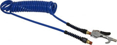 Coilhose Pneumatics - 1/4" ID Thumb Lever Air Gun Assembly - 15' Long Polyurethane Hose - Makers Industrial Supply