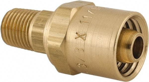 Dixon Valve & Coupling - 1/4 NPTF, Reusable Hose Male Fitting - 3/8" Hose ID x 11/16" Hose OD - Makers Industrial Supply