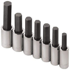 SK - 7 Piece 1/2" Drive Inch Hex Bit Socket Set - 5/16 to 3/4" Hex - Makers Industrial Supply