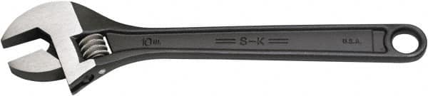 SK - 1-1/8" Jaw Capacity, 10" Standard Adjustable Wrench - Steel, Black Finish, 10" OAL - Makers Industrial Supply