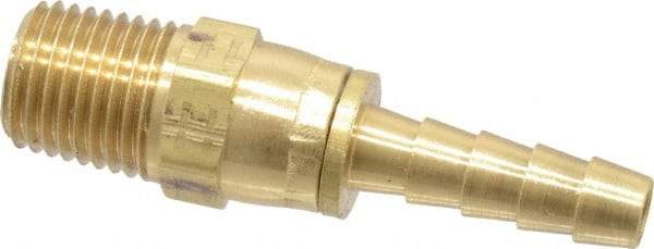 Dixon Valve & Coupling - 1/4 NPTF Thread Hose Barb x Male Swivel NPT Connector - 1/4" ID Hose, Brass - Makers Industrial Supply