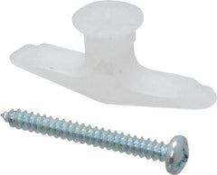 Toggler - #6 to 14 Screw, 5/16" Diam, 1-1/4" Long, 3/8 to 1/2" Thick, Plastic Toggle Drywall & Hollow Wall Anchor - 5/16" Drill, Plastic, Use in Drywall - Makers Industrial Supply