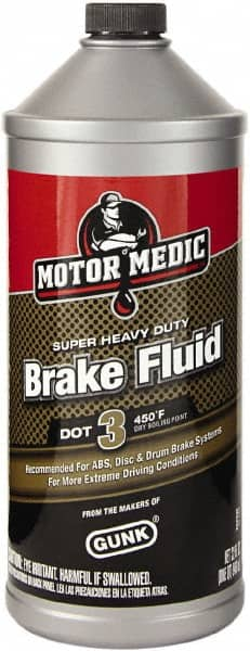 Motor Medic - 32 oz Super Heavy Duty Brake Fluid - DOT 3 Transportation - Makers Industrial Supply