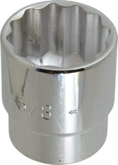 Proto - 1-3/8", 1/2" Drive, Standard Hand Socket - 12 Points, 2" OAL, Chrome Vanadium, Chrome Finish - Makers Industrial Supply