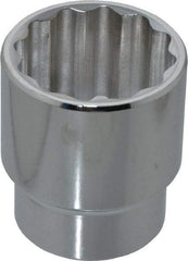 Proto - 1-7/16", 1/2" Drive, Standard Hand Socket - 12 Points, 2-1/8" OAL, Chrome Finish - Makers Industrial Supply