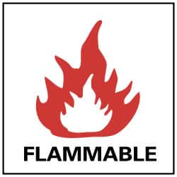 NMC - Flammable, Pressure Sensitive Vinyl Fire Sign - 7" Wide x 7" High - Makers Industrial Supply