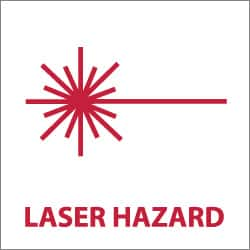 NMC - "Laser Hazard", 7" Long x 7" Wide, Rigid Plastic Safety Sign - Square, 0.05" Thick, Use for Accident Prevention - Makers Industrial Supply