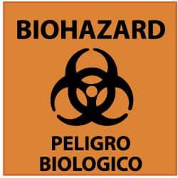 NMC - "Biohazard", 7" Long x 7" Wide, Rigid Plastic Safety Sign - Square, 0.05" Thick, Use for Hazardous Materials - Makers Industrial Supply