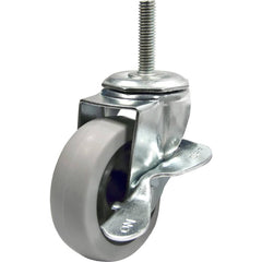 Swivel Top Plate Caster: Thermoplastic Rubber, 2-15/16″ Wheel Dia, 15/16″ Wheel Width, 165 lb Capacity, 3-11/16″ OAH Side Cam