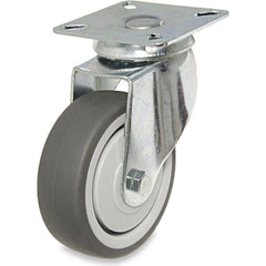 Swivel Top Plate Caster: Thermoplastic Rubber, 2-15/16″ Wheel Dia, 15/16″ Wheel Width, 165 lb Capacity, 3-15/16″ OAH 2.375″ Plate Length, 2.38″ Plate Width, No Brake