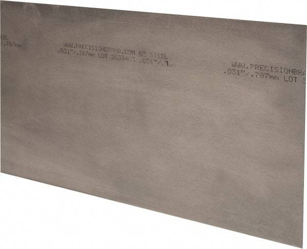 Precision Brand - 10 Piece, 18 Inch Long x 6 Inch Wide x 0.031 Inch Thick, Shim Sheet Stock - Steel - Makers Industrial Supply