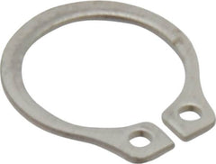 Rotor Clip - 8.94mm Groove Diam, 3/8" Shaft Diam, Passivated Stainless Steel, Snap External Retaining Rings - 0.029" Groove Width, 0.012" Groove Depth, 0.025" Ring Thickness, Grade 15-7 Grade 632 - Makers Industrial Supply