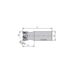 Indexable Square-Shoulder End Mill:  CHPC.20.R.03-04-A-25,  20.0000'' Shank Dia,  Cylindrical Shank Uses  3,  Normal Pressure,  77.00 mm OAL