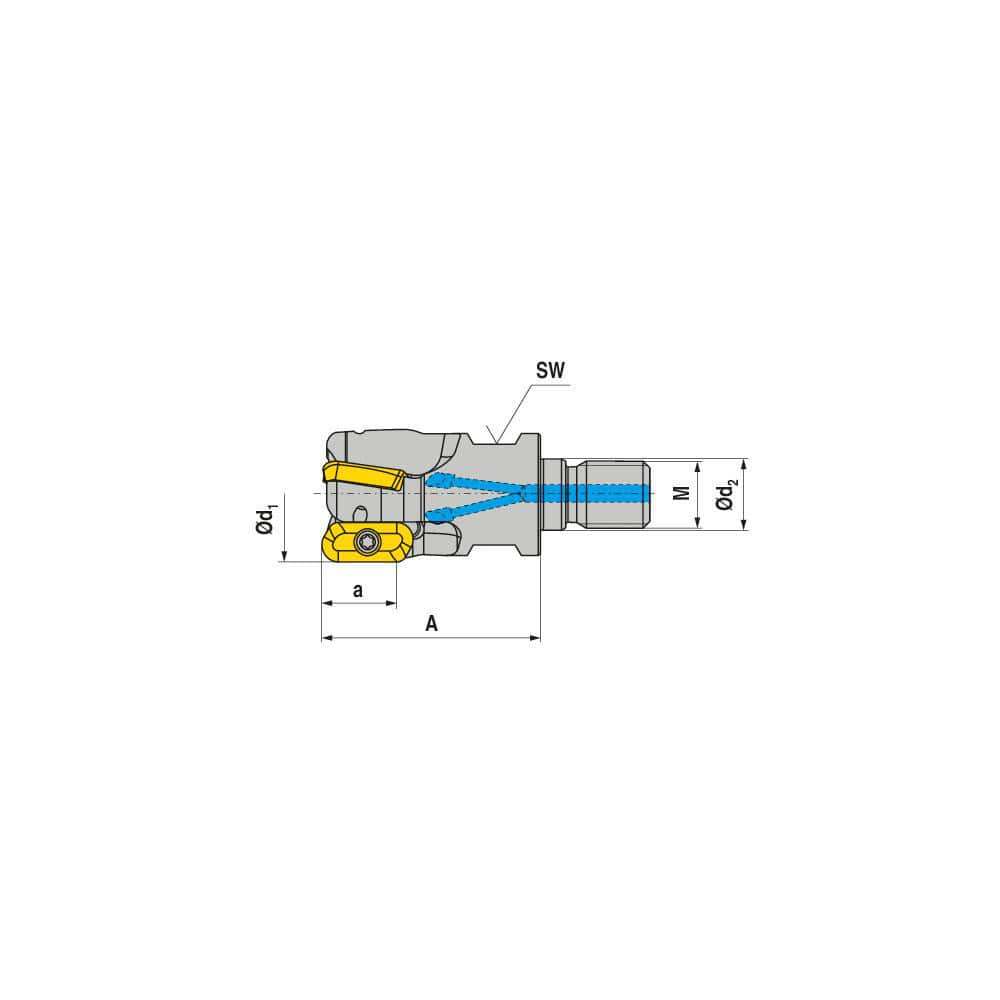 Indexable Square-Shoulder End Mill:  GHSC.40.R.03-11,  16.0000'' Shank Dia,  16.00 mm Modular Connection,  Modular Shank Uses  3,  Normal Pressure,  35.00 mm OAL