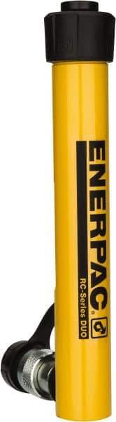 Enerpac - 5 Ton, 7" Stroke, 6.96 Cu In Oil Capacity, Portable Hydraulic Single Acting Cylinder - 0.99 Sq In Effective Area, 10.75" Lowered Ht., 17.75" Max Ht., 1.13" Cyl Bore Diam, 1" Plunger Rod Diam, 10,000 Max psi - Makers Industrial Supply