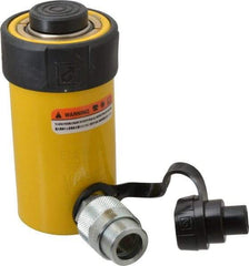 Enerpac - 15 Ton, 2" Stroke, 6.28 Cu In Oil Capacity, Portable Hydraulic Single Acting Cylinder - 3.14 Sq In Effective Area, 5.88" Lowered Ht., 7.88" Max Ht., 2" Cyl Bore Diam, 1.625" Plunger Rod Diam, 10,000 Max psi - Makers Industrial Supply