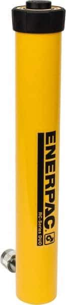 Enerpac - 15 Ton, 14" Stroke, 43.98 Cu In Oil Capacity, Portable Hydraulic Single Acting Cylinder - 3.14 Sq In Effective Area, 18.69" Lowered Ht., 32.69" Max Ht., 2" Cyl Bore Diam, 1.625" Plunger Rod Diam, 10,000 Max psi - Makers Industrial Supply