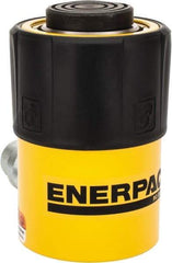 Enerpac - 25 Ton, 1" Stroke, 5.16 Cu In Oil Capacity, Portable Hydraulic Single Acting Cylinder - 5.16 Sq In Effective Area, 5.5" Lowered Ht., 6.5" Max Ht., 2.56" Cyl Bore Diam, 2.25" Plunger Rod Diam, 10,000 Max psi - Makers Industrial Supply