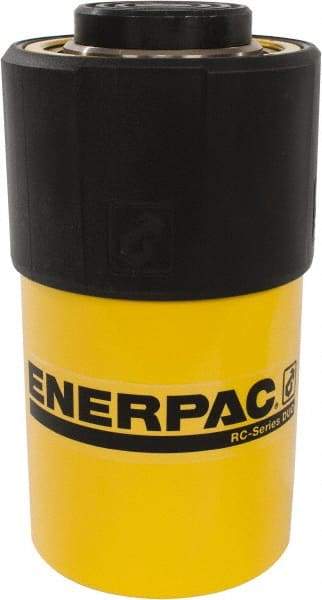 Enerpac - 25 Ton, 2" Stroke, 10.31 Cu In Oil Capacity, Portable Hydraulic Single Acting Cylinder - 5.16 Sq In Effective Area, 6.5" Lowered Ht., 8.5" Max Ht., 2.56" Cyl Bore Diam, 2.25" Plunger Rod Diam, 10,000 Max psi - Makers Industrial Supply