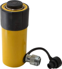 Enerpac - 25 Ton, 4" Stroke, 20.63 Cu In Oil Capacity, Portable Hydraulic Single Acting Cylinder - 5.16 Sq In Effective Area, 8.5" Lowered Ht., 12.5" Max Ht., 2.56" Cyl Bore Diam, 2.25" Plunger Rod Diam, 10,000 Max psi - Makers Industrial Supply