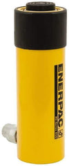 Enerpac - 25 Ton, 6.25" Stroke, 32.23 Cu In Oil Capacity, Portable Hydraulic Single Acting Cylinder - 5.16 Sq In Effective Area, 10.75" Lowered Ht., 17" Max Ht., 2.56" Cyl Bore Diam, 2.25" Plunger Rod Diam, 10,000 Max psi - Makers Industrial Supply