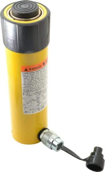 Enerpac - 25 Ton, 8.25" Stroke, 42.55 Cu In Oil Capacity, Portable Hydraulic Single Acting Cylinder - 5.16 Sq In Effective Area, 12.75" Lowered Ht., 21" Max Ht., 2.56" Cyl Bore Diam, 2.25" Plunger Rod Diam, 10,000 Max psi - Makers Industrial Supply