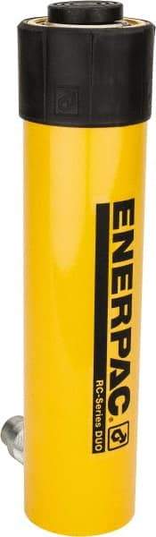 Enerpac - 25 Ton, 10.25" Stroke, 52.86 Cu In Oil Capacity, Portable Hydraulic Single Acting Cylinder - 5.16 Sq In Effective Area, 14.75" Lowered Ht., 25" Max Ht., 2.56" Cyl Bore Diam, 2.25" Plunger Rod Diam, 10,000 Max psi - Makers Industrial Supply