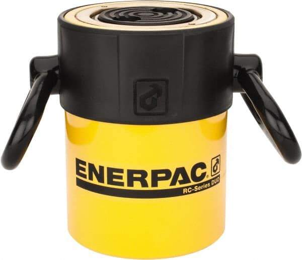 Enerpac - 50 Ton, 2" Stroke, 22.09 Cu In Oil Capacity, Portable Hydraulic Single Acting Cylinder - 11.04 Sq In Effective Area, 6.94" Lowered Ht., 8.94" Max Ht., 3.75" Cyl Bore Diam, 3.125" Plunger Rod Diam, 10,000 Max psi - Makers Industrial Supply