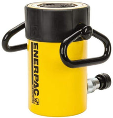 Enerpac - 50 Ton, 4" Stroke, 44.18 Cu In Oil Capacity, Portable Hydraulic Single Acting Cylinder - 11.04 Sq In Effective Area, 8.94" Lowered Ht., 12.94" Max Ht., 3.75" Cyl Bore Diam, 3.125" Plunger Rod Diam, 10,000 Max psi - Makers Industrial Supply