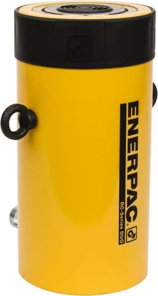 Enerpac - 100 Ton, 6.63" Stroke, 136.67 Cu In Oil Capacity, Portable Hydraulic Single Acting Cylinder - 20.63 Sq In Effective Area, 14.06" Lowered Ht., 20.69" Max Ht., 5.13" Cyl Bore Diam, 4.125" Plunger Rod Diam, 10,000 Max psi - Makers Industrial Supply