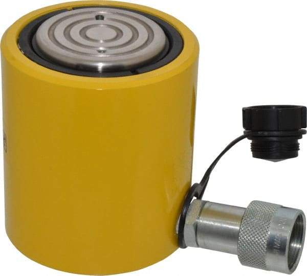 Enerpac - 30 Ton, 2.44" Stroke, 15.82 Cu In Oil Capacity, Portable Hydraulic Low Profile Cylinder - 6.49 Sq In Effective Area, 4.63" Lowered Ht., 7.06" Max Ht., 2.88" Cyl Bore Diam, 2.62" Plunger Rod Diam, 10,000 Max psi - Makers Industrial Supply