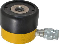 Enerpac - 12 Ton, 0.31" Stroke, 0.86 Cu In Oil Capacity, Portable Hydraulic Hollow Hole Cylinder - 2.76 Sq In Effective Area, 2.19" Lowered Ht., 2.5" Max Ht., 2.13" Cyl Bore Diam, 1.38" Plunger Rod Diam, 10,000 Max psi - Makers Industrial Supply