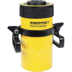 Enerpac - 60 Ton, 6" Stroke, 76.41 Cu In Oil Capacity, Portable Hydraulic Hollow Hole Cylinder - 12.73 Sq In Effective Area, 12.75" Lowered Ht., 18.75" Max Ht., 4.88" Cyl Bore Diam, 3.63" Plunger Rod Diam, 10,000 Max psi - Makers Industrial Supply