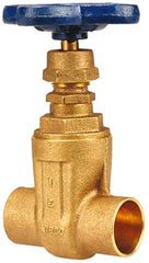 NIBCO - 1-1/2" Pipe, Class 125, Soldered Bronze Solid Wedge Stem Gate Valve with Drain - 200 WOG, 125 WSP, Screw-In Bonnet - Makers Industrial Supply