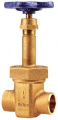 NIBCO - 2-1/2" Pipe, Class 150, Soldered Bronze Solid Wedge Rising Stem Gate Valve with Oxygen Service - 300 WOG, 150 WSP, Bolted Bonnet - Makers Industrial Supply