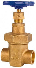 NIBCO - 3/4" Pipe, Class 150, Soldered Bronze Solid Wedge Stem Gate Valve - 300 WOG, 150 WSP, Union Bonnet - Makers Industrial Supply