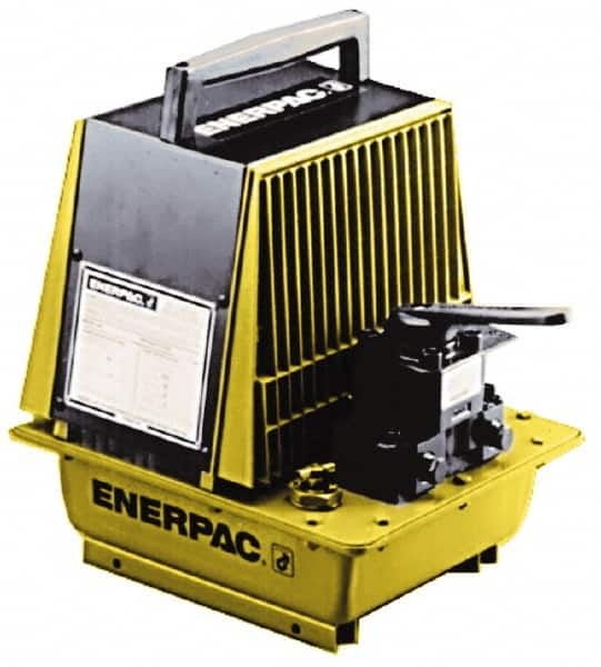 Enerpac - 10,000 psi Air-Hydraulic Pump & Jack - 2 Gal Oil Capacity, 4-Way, 3 Position Valve, Use with Double Acting Cylinders, Advance, Hold & Retract - Makers Industrial Supply