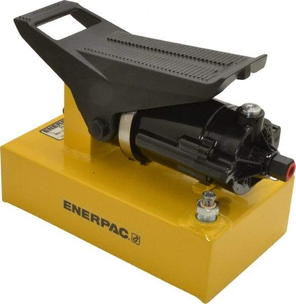 Enerpac - 10,000 psi Air-Hydraulic Pump & Jack - 80 Cu In Oil Capacity, Use with Single Acting Cylinders, Advance, Hold & Retract - Makers Industrial Supply